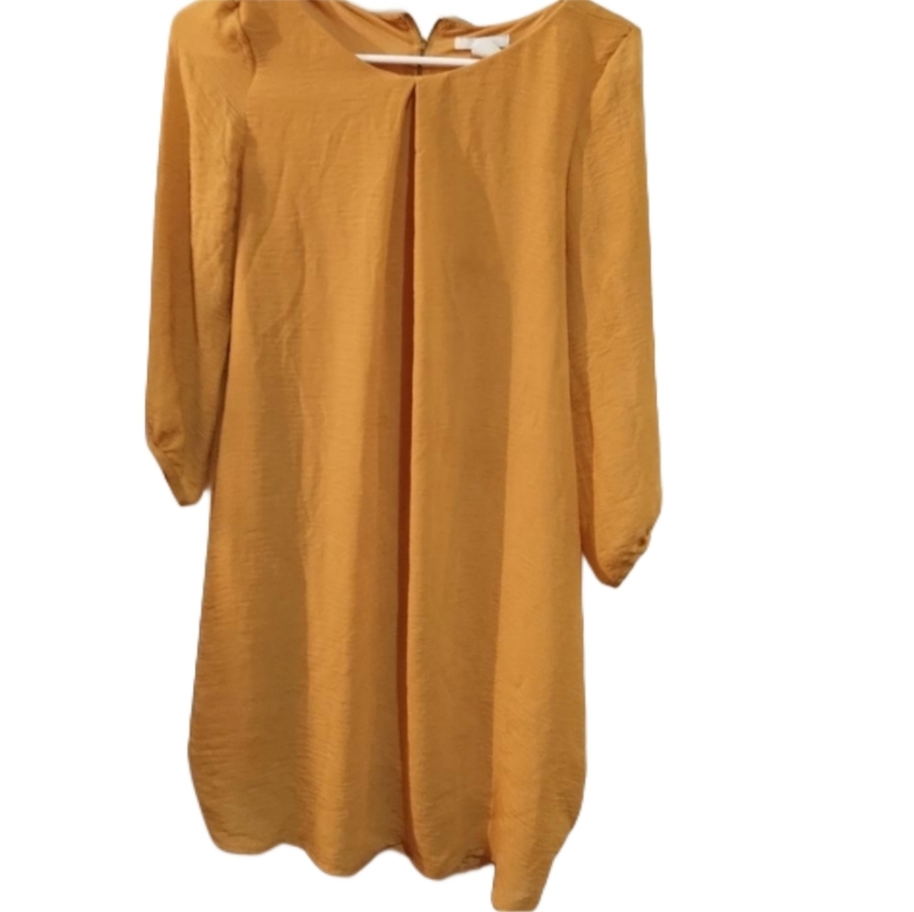 H&M Tunic Dress mustard yellow mid thigh, SZ 4 lightweight